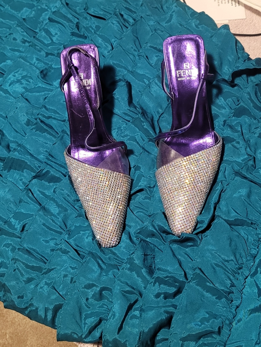 Fendi women's sandals in purple leather